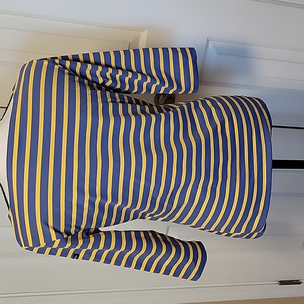 Saint James Garde-Côte III UV-Protective Blue Yellow Breton Stripe Top | Size 8 - Picture 3 of 5